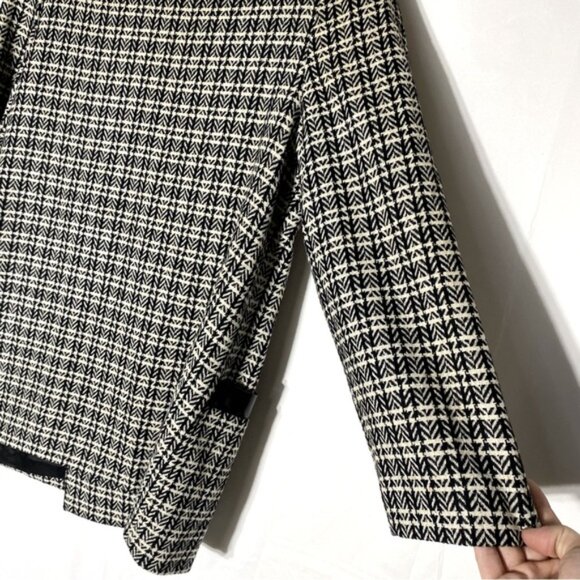 Vintage Sterling Stall Sport Black White Plaid Virgin Wool Oversized Blazer M - Picture 11 of 16